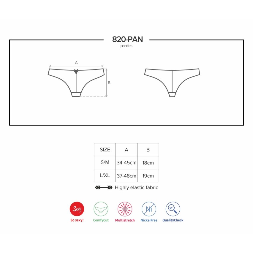 Sexy slip panty Obsessive 820-pan-1 nero in pizzo