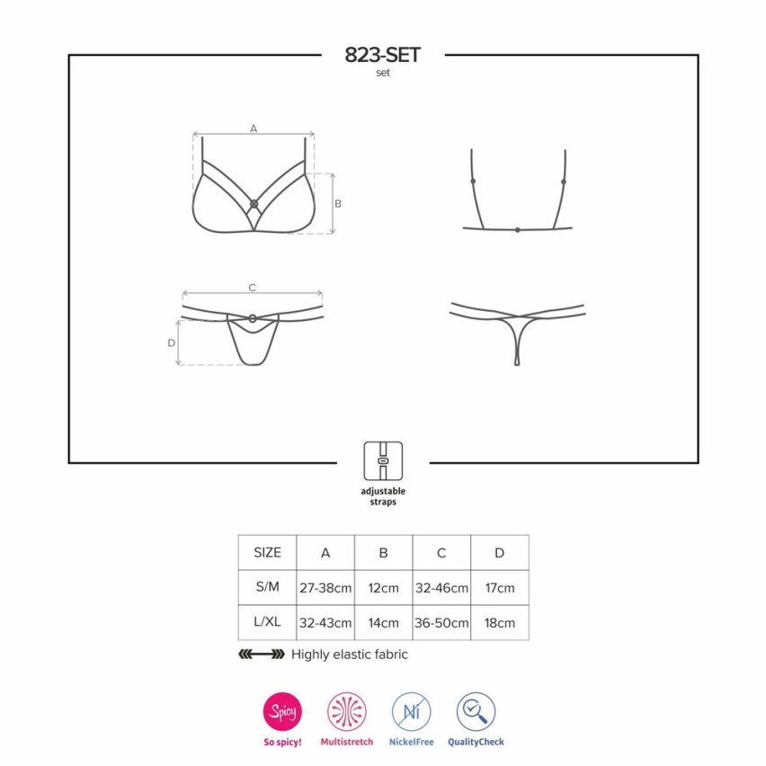 Sexy reggiseno perizoma girocollo Obsessive 823-set-1