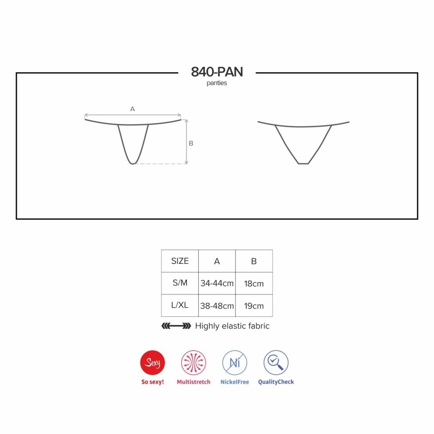 Slip tanga donna sexy Obsessive 840-pan-1 nero