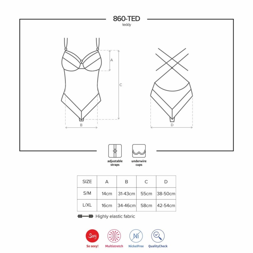 Sexy body in pizzo Obsessive 860-ted-1 nero