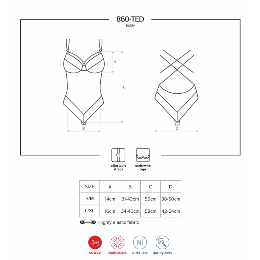 Sexy body Obsessive 860-ted-2 in pizzo bianco