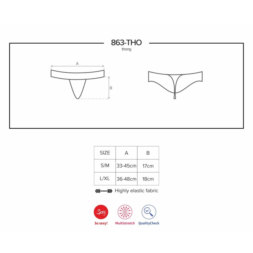 Perizoma sexy Obsessive 863-THO-3 con volant e pizzo