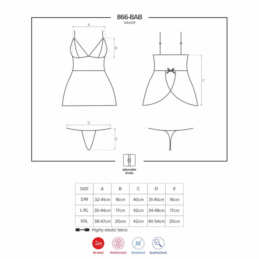 Sexy set babydoll + perizoma Obsessive 866 