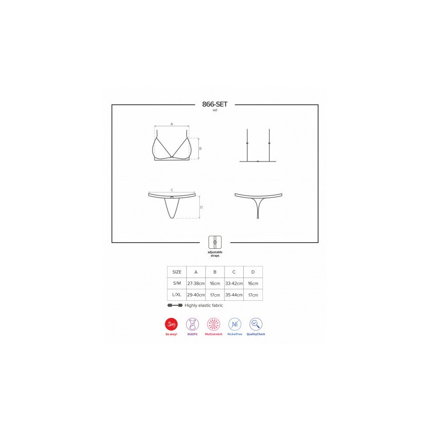 Sexy completino Obsessive 866-set-1 reggiseno + perizoma 2 pz.