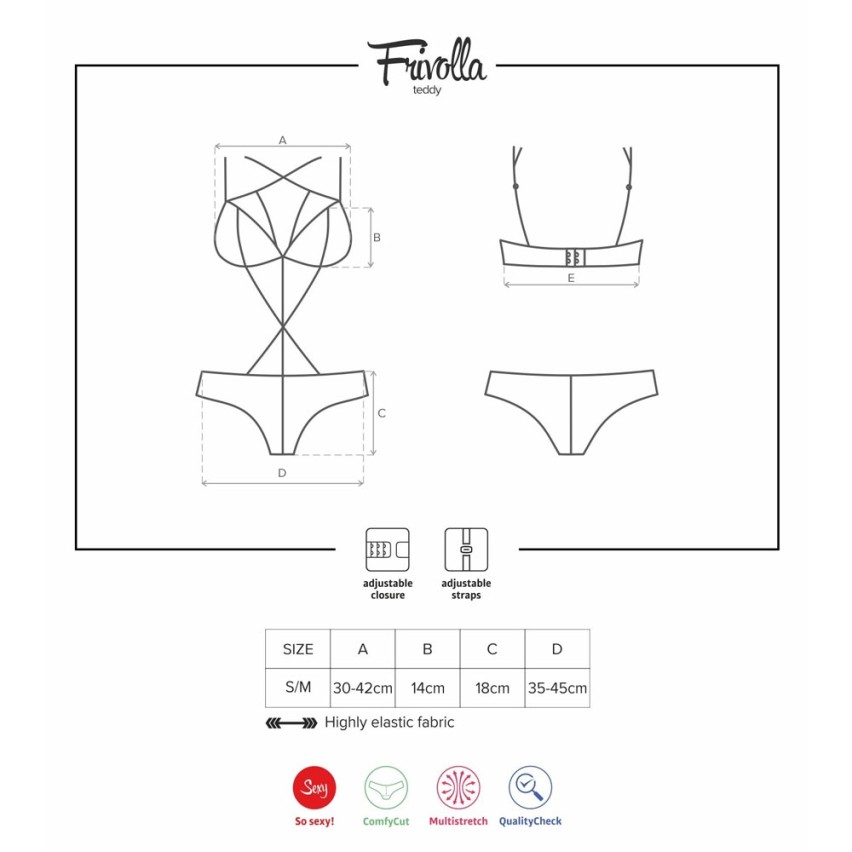 Completino intimo sexy Obsessive frivolla teddy reggiseno + slip
