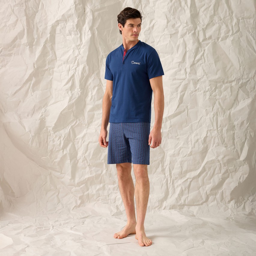 Pigiama uomo corto 100% cotone Enrico Coveri EP1225