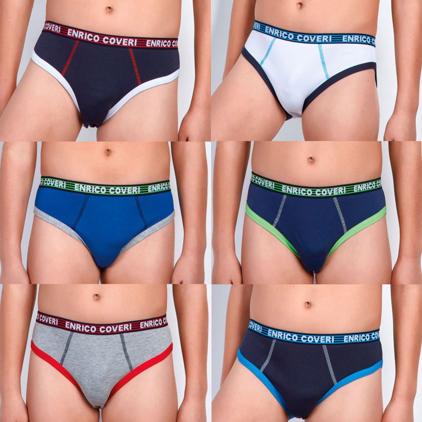 Slip bimbo ragazzo Enrico Coveri ES4106 cotone elastico 6 pz