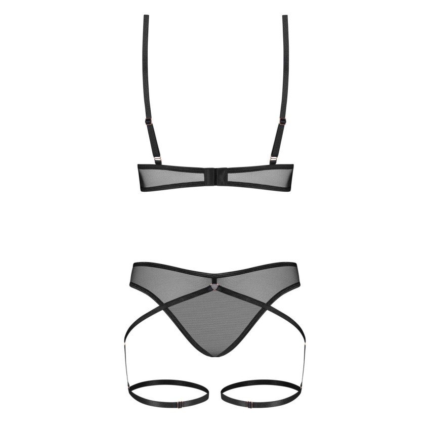 Set sexy a fasce con nipple covers e ferretto Obsessive Euridia 2 pezzi