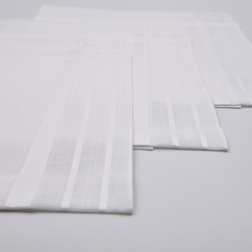 Set da 12 fazzoletti Filotex Elio 100% cotone bianco 4 made in Italy