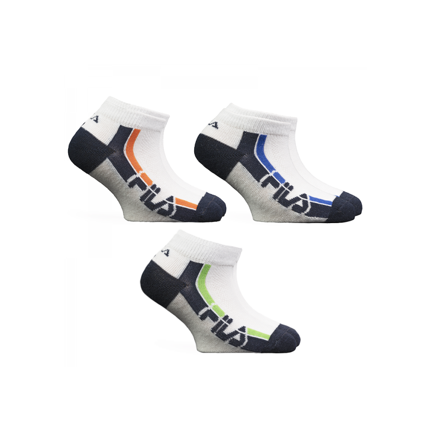 Fantasmini Fila F1316D bambino bianchi righe colorate 3 pz.