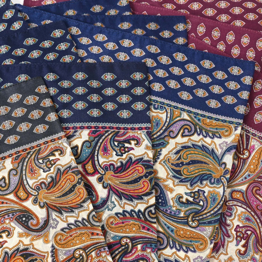 Fazzoletti in cotone Paisley Made in Italy Filotex 12 pz