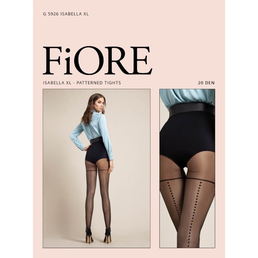 Collant Fiore Isabella 20 den fantasia riga posteriore nero