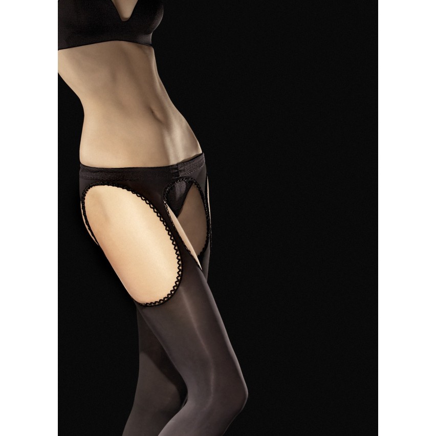 Sexy collant a reggicalze Fiore Diavola 60 den cavallo aperto