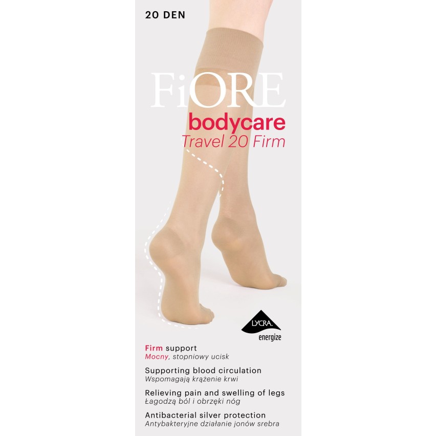 Gambaletti a compressione graduata Fiore Travel Firm 20 den nero