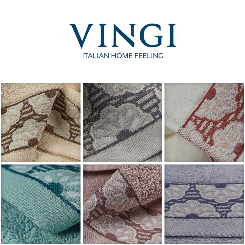 Vingi set asciugamani viso + ospite cotone Fiorella 