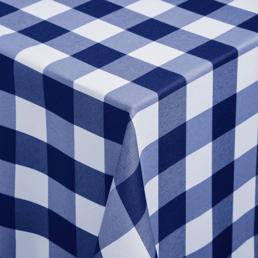 Tovaglia Sommaruga Francy no stiro rettangolare trama quadri dis B blu