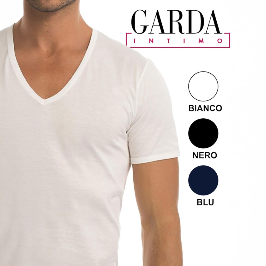 Maglia Intima Uomo 100% Filo di Scozia Scollo a V Garda 0036