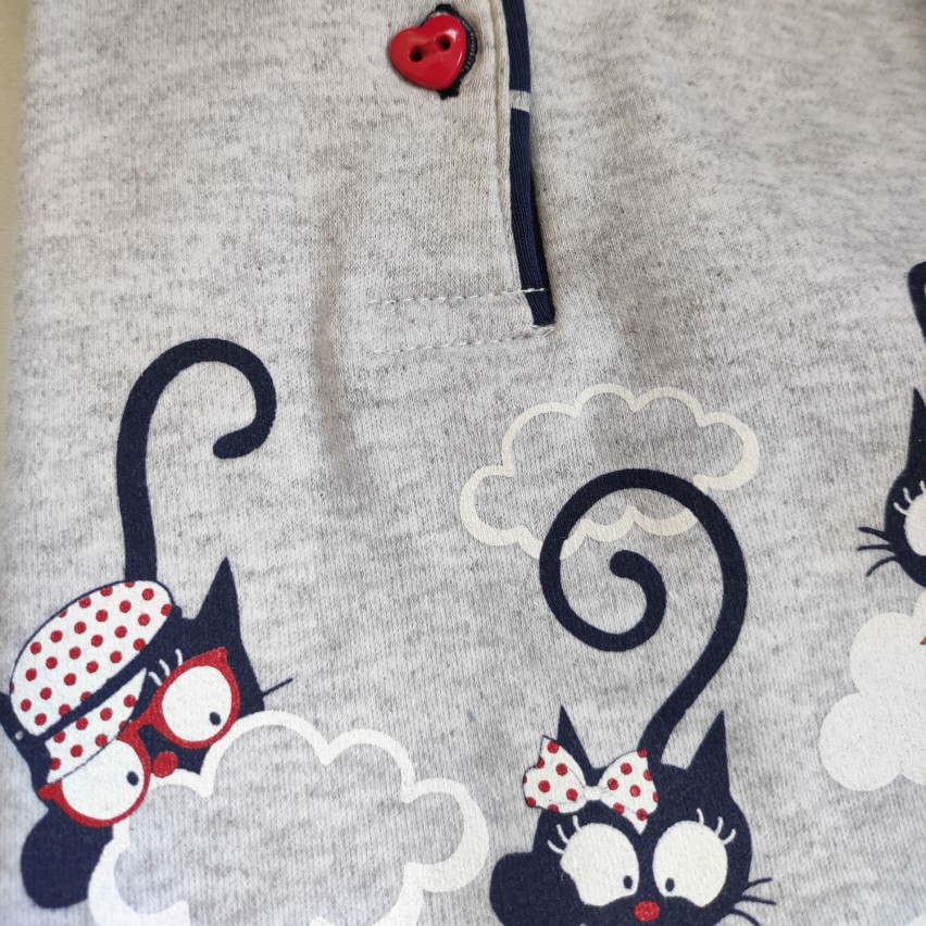 Pigiama caldo cotone bimba gatti Gary H10003 neonata 