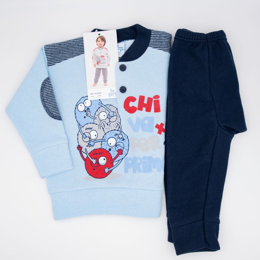 Pigiama Gary neonato bambino H10058 stampato punto milano