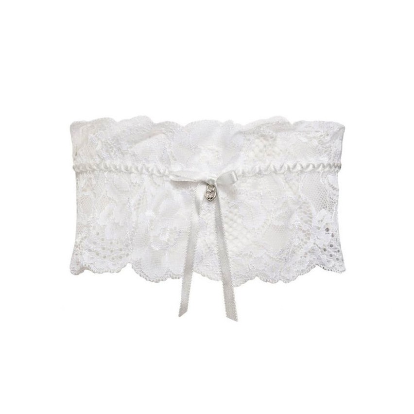 Giarrettiera sposa Sièlei 1980 in pizzo fiocco in raso