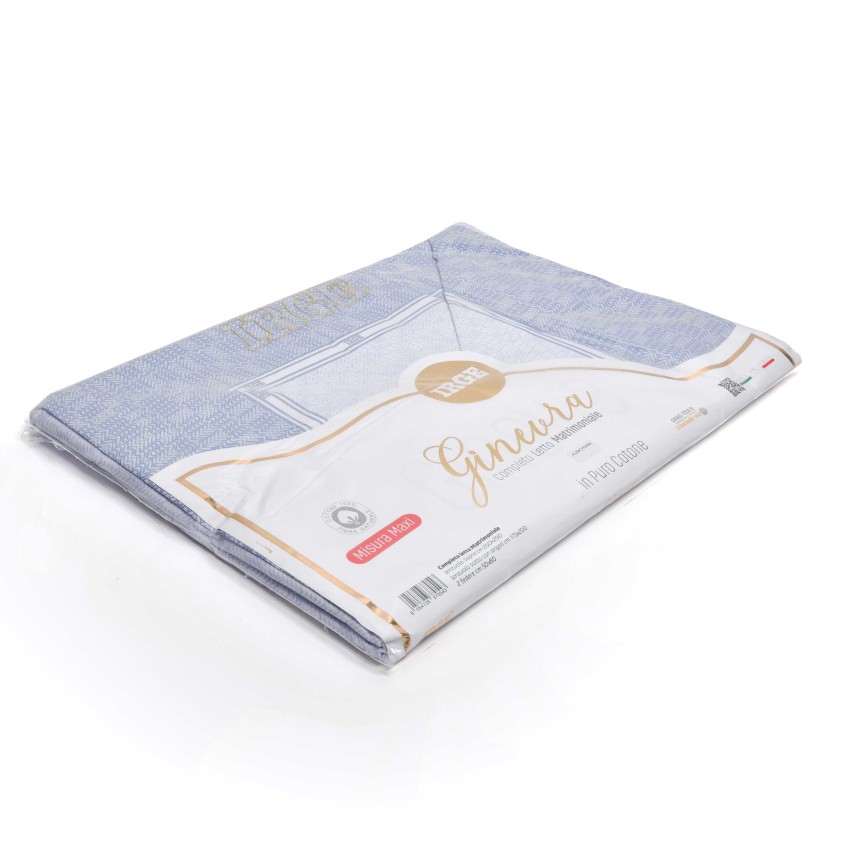 Completo letto 100% cotone Irge Ginevra fantasia Albachiara azzurro