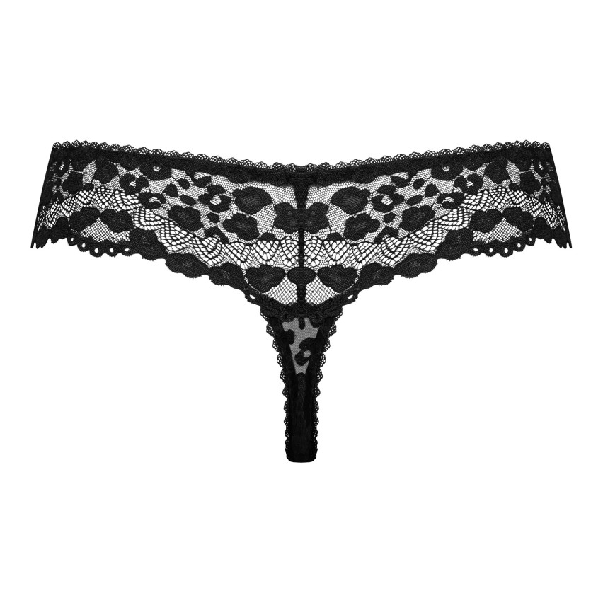 Perizoma maculato vellutato sexy pizzo Obsessive Giully thong