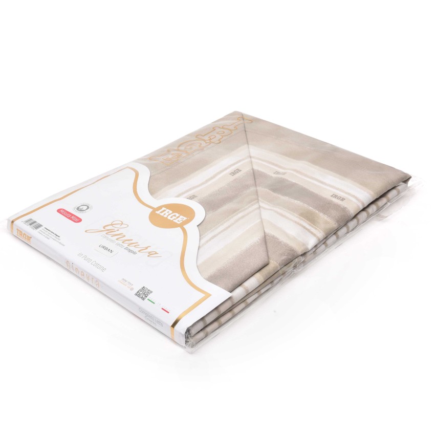 Completo letto 100% cotone Irge Ginevra fantasia Urban beige