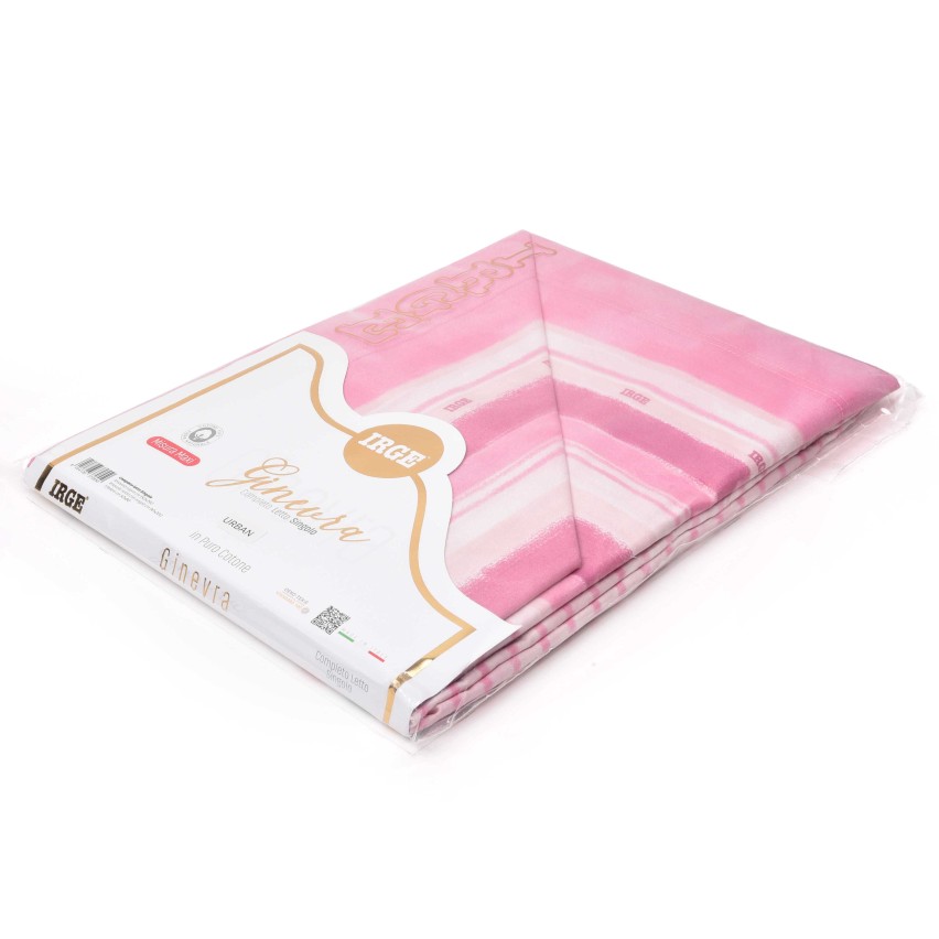 Completo letto 100% cotone Irge Ginevra fantasia Urban rosa