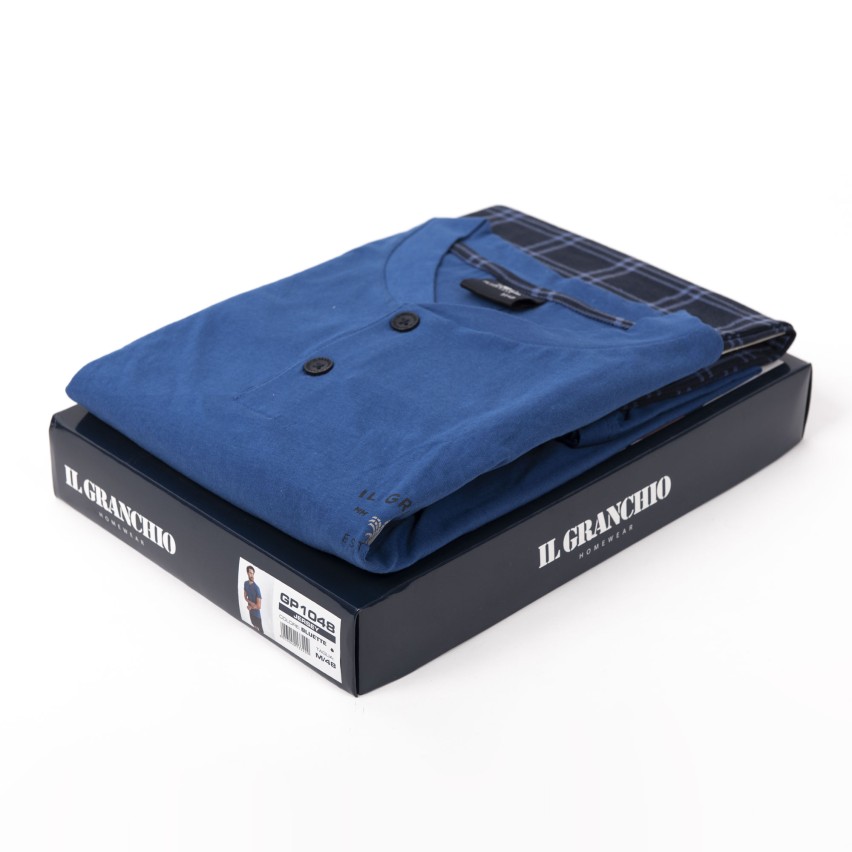 Pigiama uomo Il Granchio GP1048 corto estivo cotone bluette