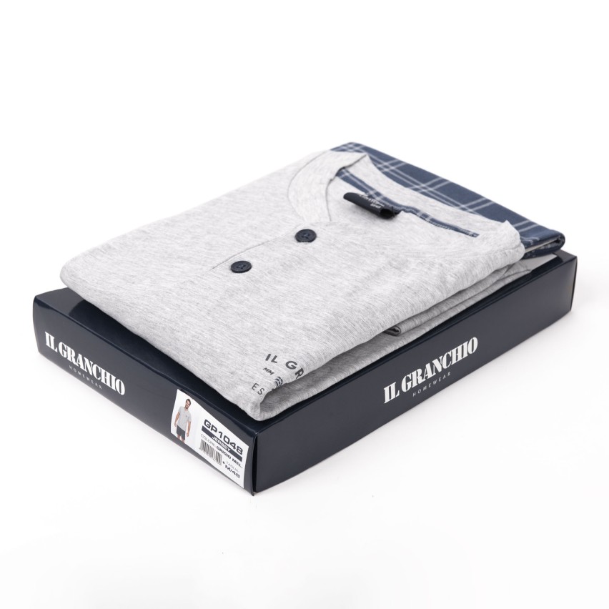 Pigiama uomo Il Granchio GP1048 corto estivo cotone grigio melange