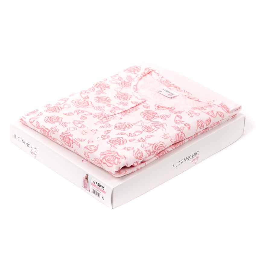 Pigiama donna estivo corto Il Granchio cotone GP5006 rosa