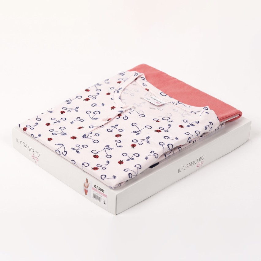Pigiama donna corto estivo rosa coccinelle Il Granchio GP5011