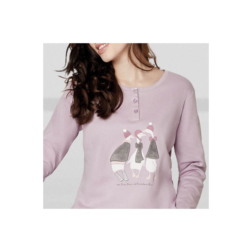 Pigiama donna serafino caldo cotone Infiore GSO1450