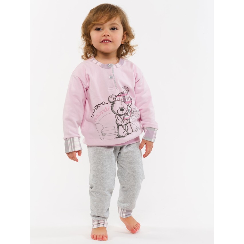 Pigiama Gary bimba in cotone felpato orsacchiotto H10021