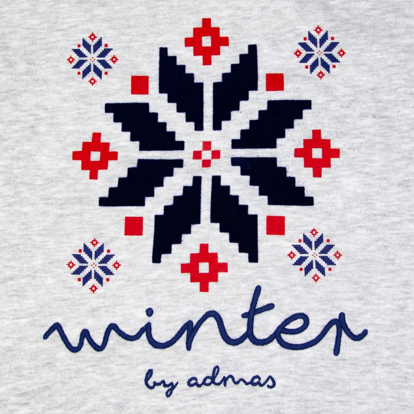Pigiama donna invernale Admas 54562 caldo cotone fiocchi di neve