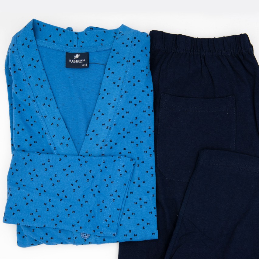 Pigiama uomo Il Granchio GP361/A cotone azzurro