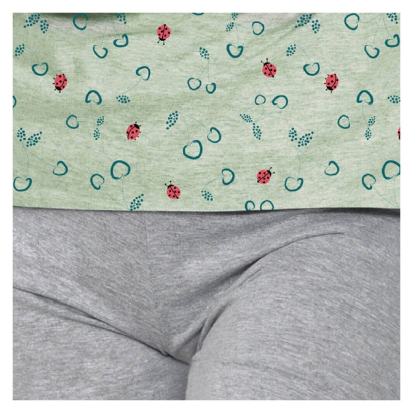 Pigiama donna cotone primaverile Il granchio GP5005 menta