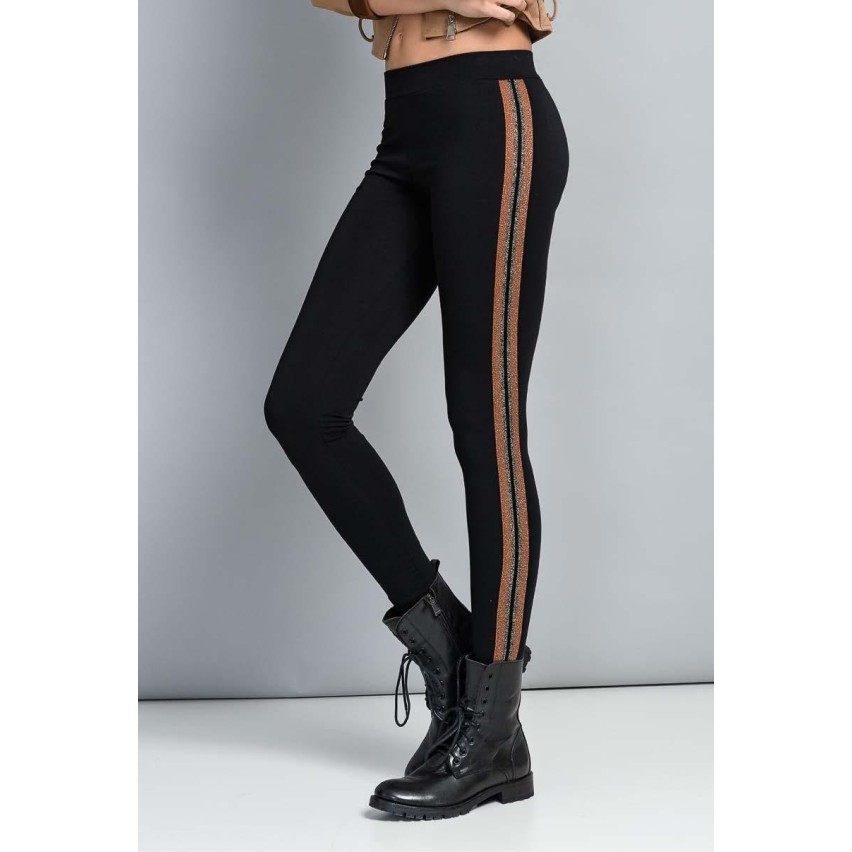 Leggings jadea 4082 fascia lurex cotone elasticizzato