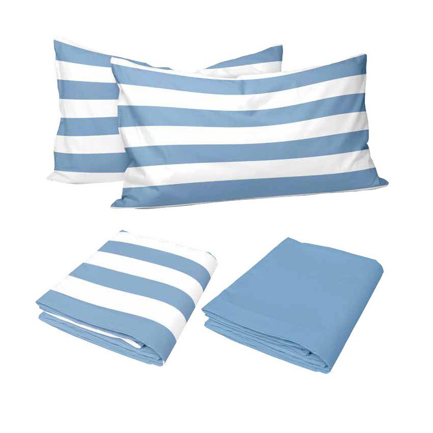 Completo letto Navigare sailing rigato 100%cotone