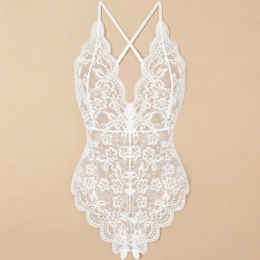 Body sexy pizzo semitrasparente floreale Iyali Enrica
