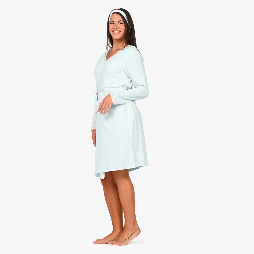 Vestaglia donna in cotone + fascia capelli coordinata Ragno DP26NR