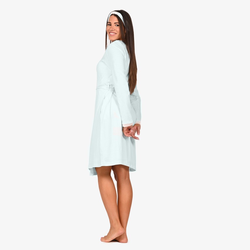 Vestaglia donna in cotone + fascia capelli coordinata Ragno DP26NR