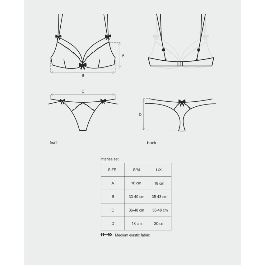 Sexy coordinato reggiseno + perizoma Obsessive intensa set