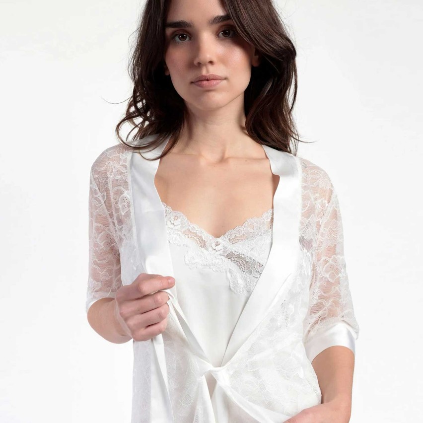 Vestaglia elegante in pizzo e similraso Admas 67227