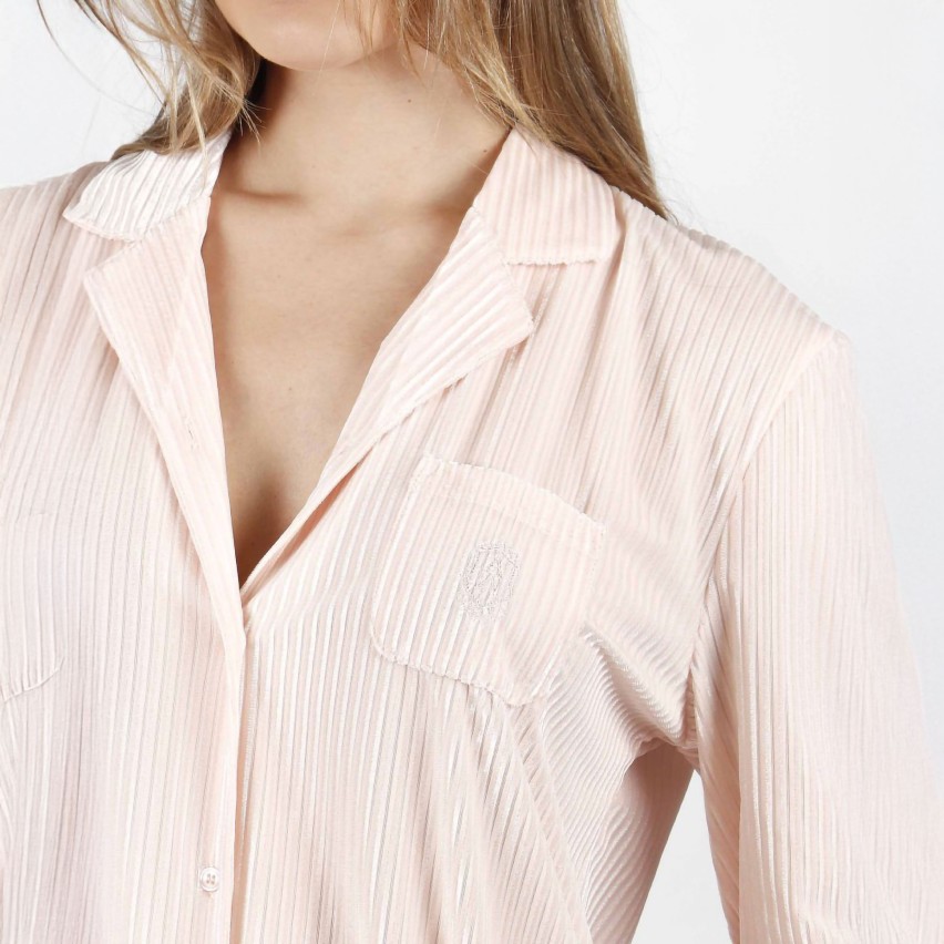 Camicia da notte nero effetto vellutino Admas 51597