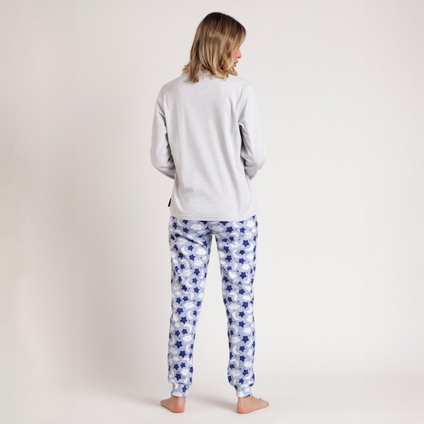 Pigiama donna caldo cotone nuvola stella luna Admas 62623