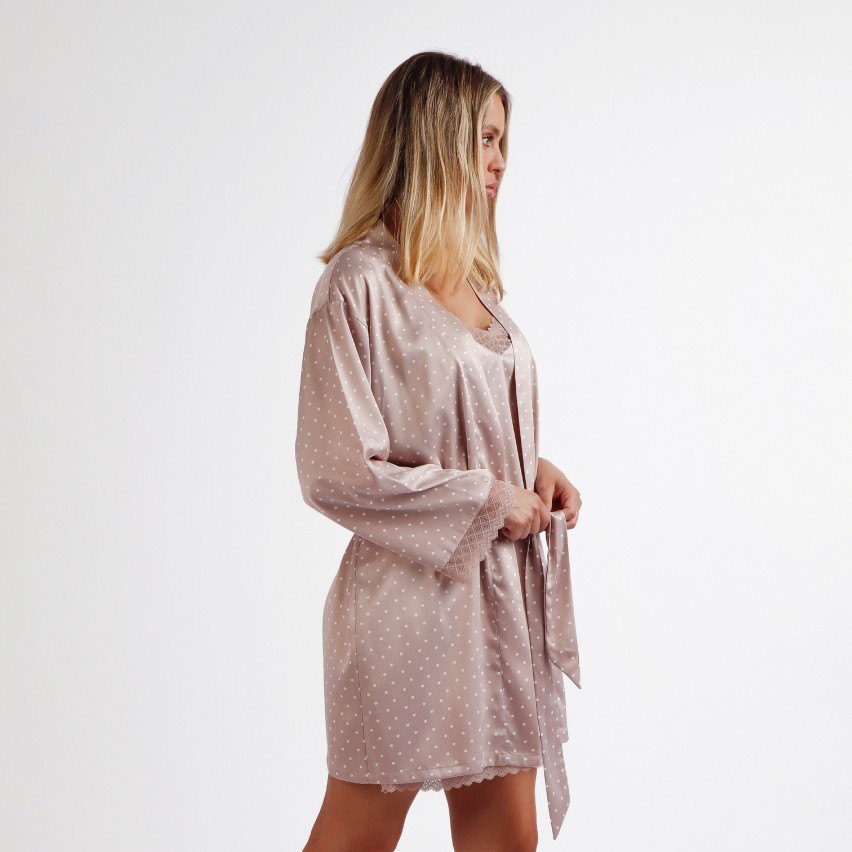 Vestaglia aperta a kimono a pois donna Admas 67108