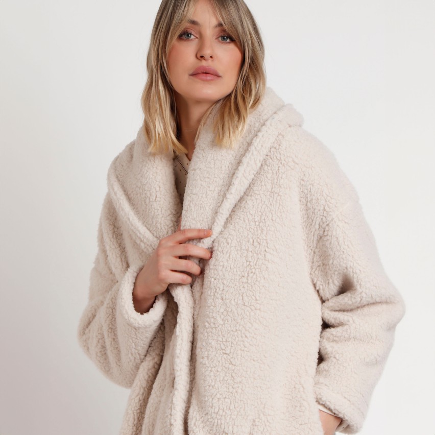 Giacca da camera sherpa Teddy scollo a scialle Admas 67137