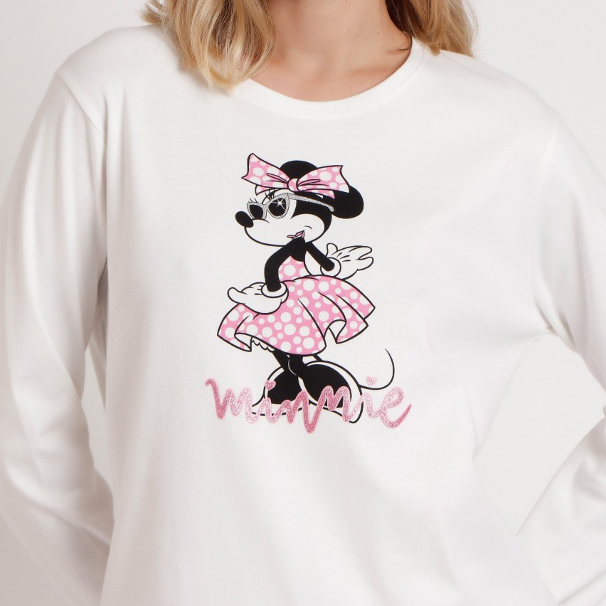 Pigiama donna caldo cotone Disney Minnie 62274
