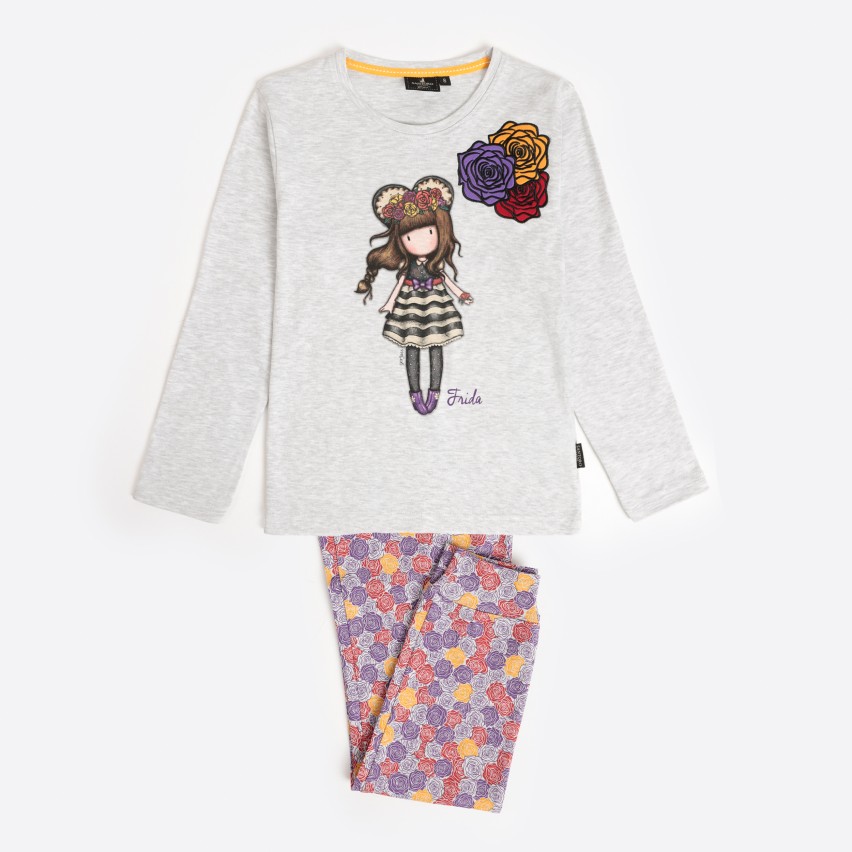 Pigiama bimba caldo cotone fiori bambolina Santoro 62413